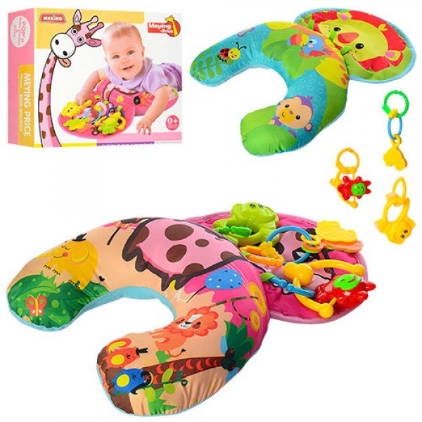 43143 Килимок для немовляти 023-23-23G шарудить, брязкальця 3 шт., 2 види, кор., 30,5-26,5-9 см.