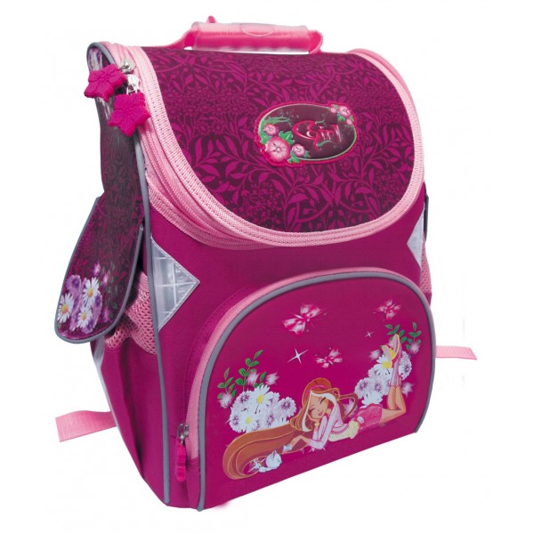 194342 JO-1508 Рюкзак коробка "Девочка" 13,5'' 3 отд., ортоп., светоотраж.