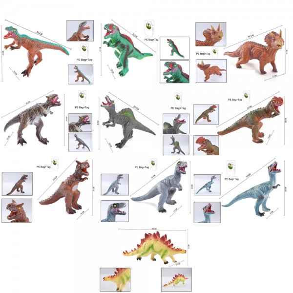 132272 Фігурка BD1033-042 динозавр, 10 видів, кул., 24-23-6см.