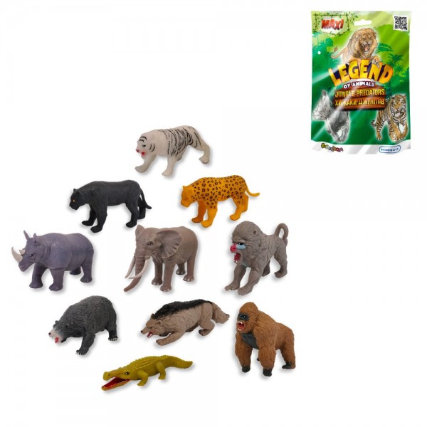 213336 Стретч-іграшка у вигляді тварини серії "LEGEND OF ANIMALS МАКСІ" – ХИЖАКИ ДЖУНГЛІВ (у диспл.)