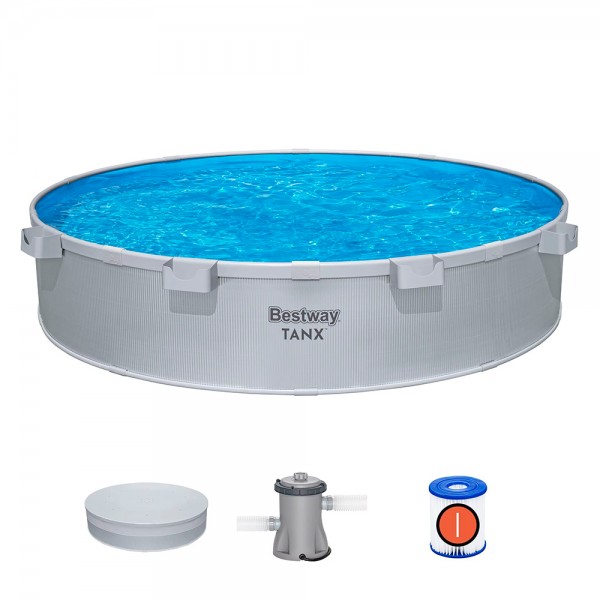 247184 Басейн каркасний 561RW BW 305х61см, фільтр-насос,4 підстаканника