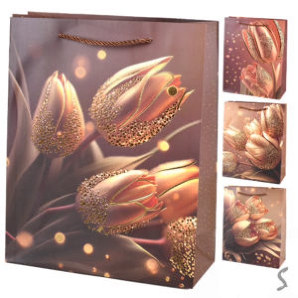 241339 Пакет подарунковий паперовий S "Tulips" 18*24*8.5см., R34714-S