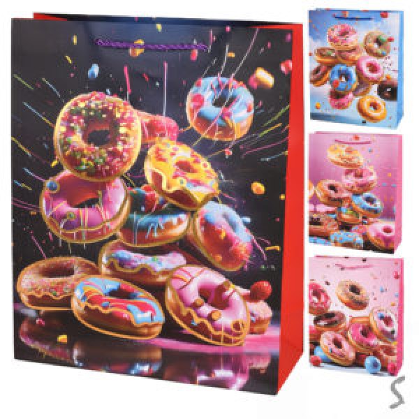 241341 Пакет подарунковий паперовий S "Donuts" 18*23*10см., R34779-S