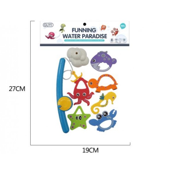 115945 Риболовля G-B018 морські тварини 7шт., вудочка на гачку, кул., 19-27-6см.