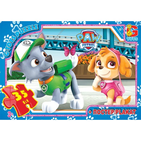 107432 PW0846 Пазли ТМ "G-Toys" із серії "Paw Patrol" (Цуценячий патруль), 35 ел. 