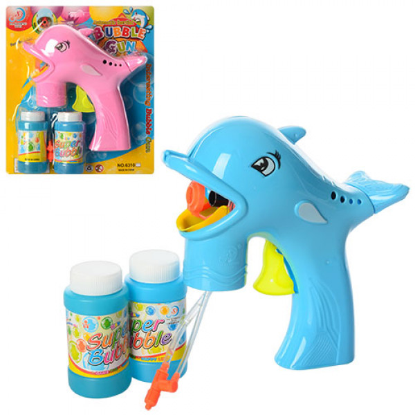 815 Мильні бульбашки 6310A пістолет-дельфін, запаска 2 шт., 2 кольори, лист, 21-23,5-6 см.