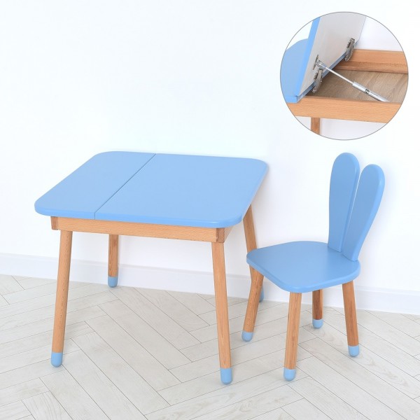 151686 Комплект ARINWOOD Зайчик Desk з ящиком Пастельно синій (столик + стілець) 04-025BLAKYTN-DESK