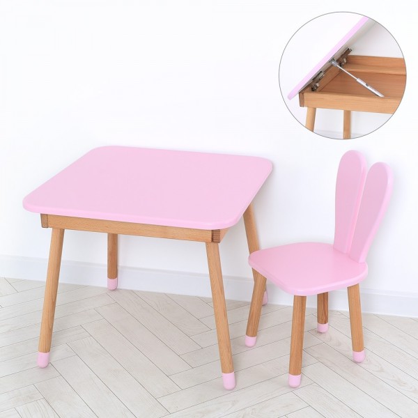 151689 Комплект ARINWOOD Зайчик Table з ящиком Рожевий (столик + стілець) 04-025R-TABLE