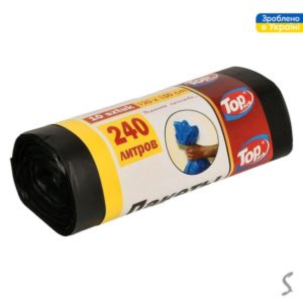 256289 Пакети для сміття надміцні TOP PACK 240л 10шт/уп 100*150см TP4-103-9