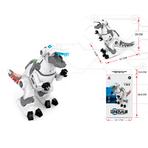 90242 Динозавр FW-2051A ходить, рухомі деталі, муз., світло, бат., кор., 15,5-26,5-16,5 см.