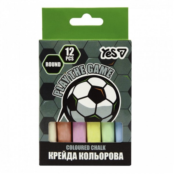 251186 Крейда кольорова Yes "Football" 12 шт, кругла