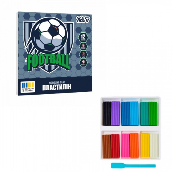 251196 Пластилін Yes, 12 кол., 240г "Football"