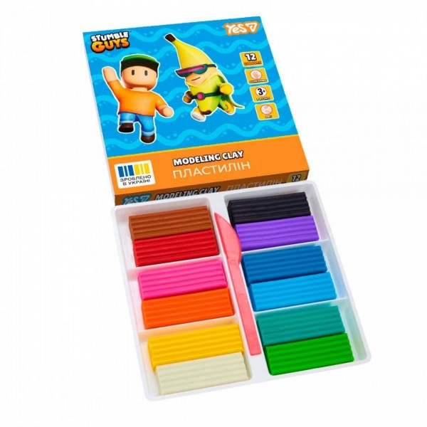 251197 Пластилін Yes, 12 кол., 240г "Stumble Guys"