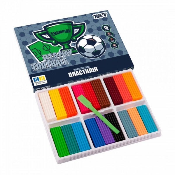 251198 Пластилін Yes, 18 кол., 360г "Football"