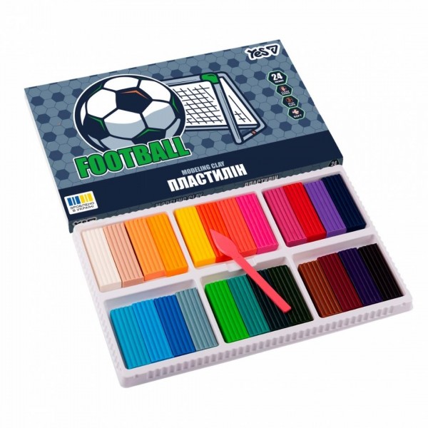 251199 Пластилін Yes, 24 кол., 480г "Football"