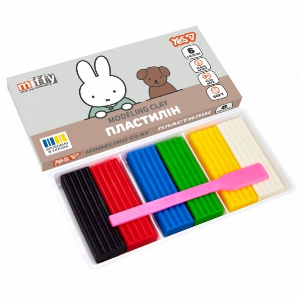 251215 Пластилін Yes, 6 кол., 120г "Miffy"
