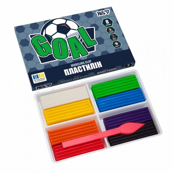 251216 Пластилін Yes, 8 кол., 160г "Football"