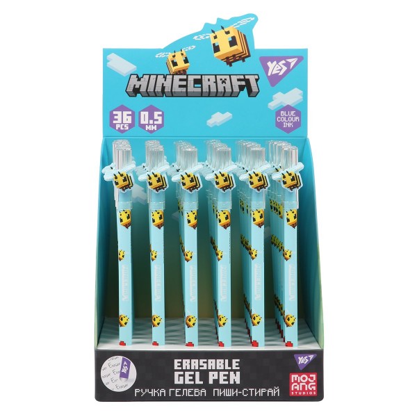 251270 Ручка гелева Yes пиши-стирай "Minecraft.Spring" 0,5 мм, синя