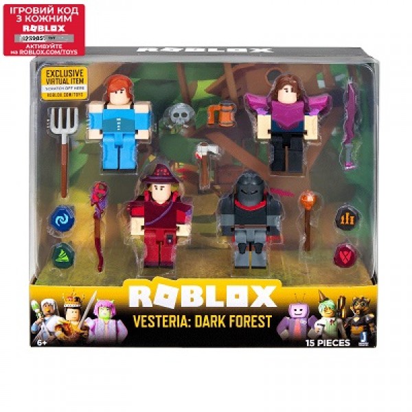 211676 Ігровий набір Roblox Four Figure Pack Vesteria: Dark Forest W5, 4 фігурки та аксесуари