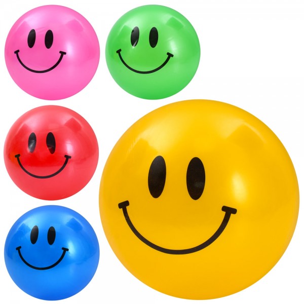 247045 М'яч дитячий MS 4904 9 дюймів, 60г, смайл, 5 кольорів