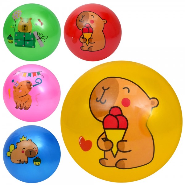 247046 М'яч дитячий MS 4906 9 дюймів, 60г, капібара, мікс видів/5 кольорів