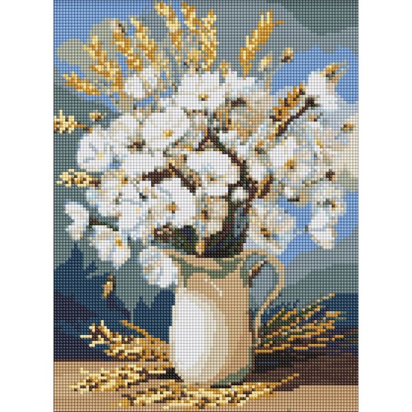 245305 AMO "Білі маки і пшениця" 30х40см