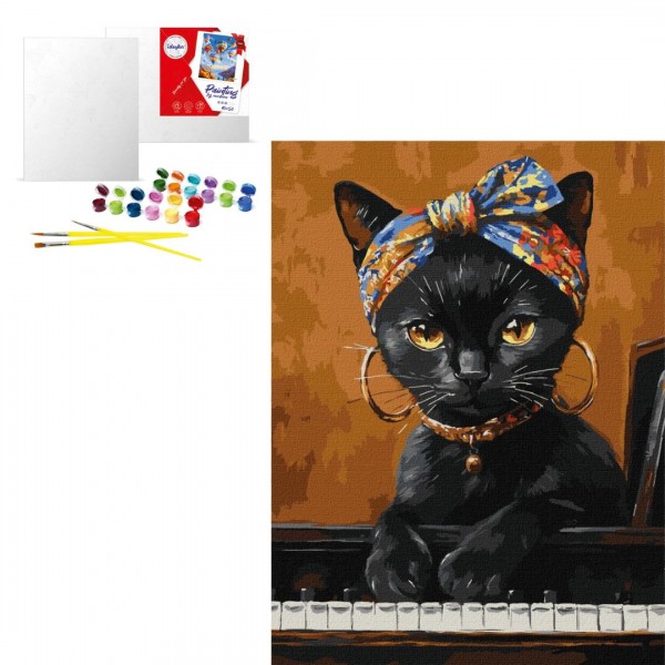 245316 Набір для розпису по номерах "Незвична киця" 30х40см