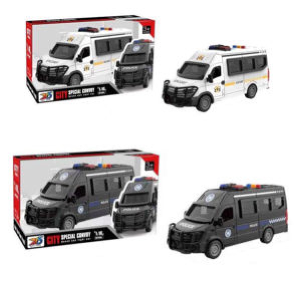 249615 Машина 215C-1D-2D  інерція, поліція,1:16,звук,гумові колеса,2 види,бат(табл), кор. 31,5-18-11см