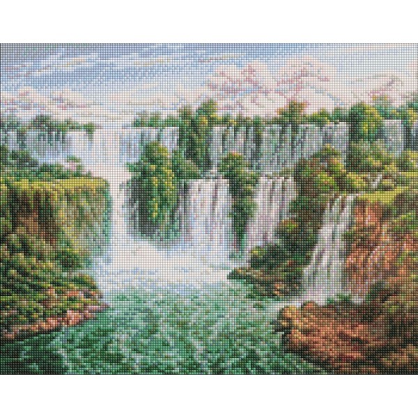 145022 Набір з алмазною мозаїкою "Мальовничий водоспад" 40х50см