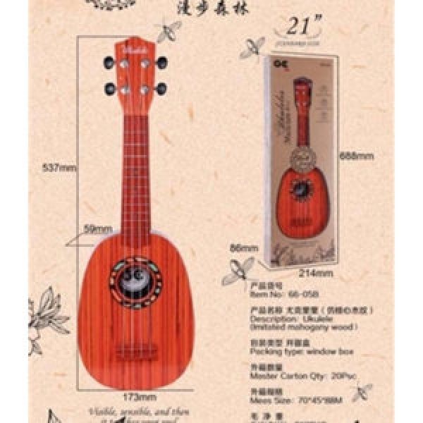 105869 Гітара 66-05B струни 4 шт., медіатор, кор., 21,5-68-8,5 см.