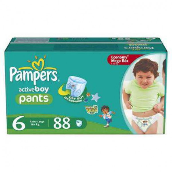 177650 Підгузники-трусики Pampers Active Boy 6, 16+ кг, 88 шт