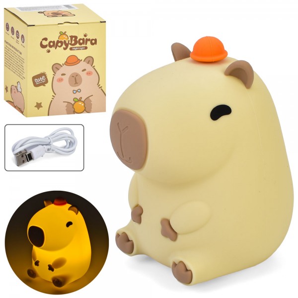 225002 Нічник INT 0014 капібара, акум., сенсорний, світло-3режими, USB, кор., 13-9-11 см.