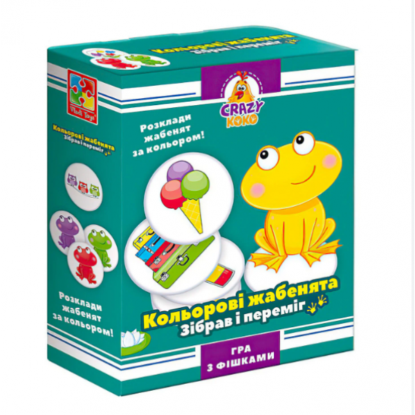 153484 Гра настільна Vladi Toys розважальна Crazy Koko "Кольорові жабенята" VT8025-06