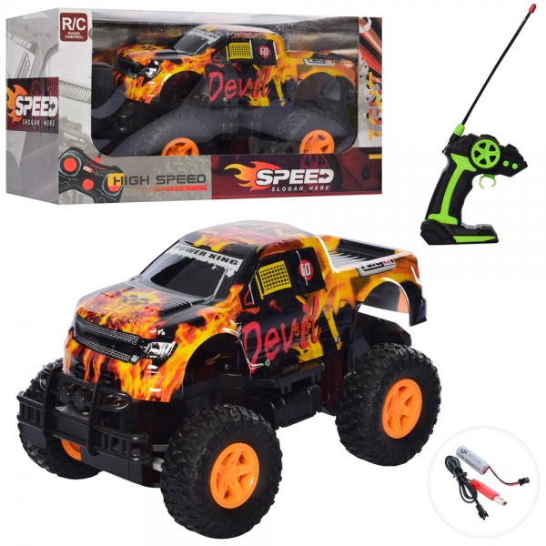 128623 Джип D393-1Y радіокер., акум., гум.колеса, небит.корпус, USB, світло, кор., 31,5-16,5-16,5см.