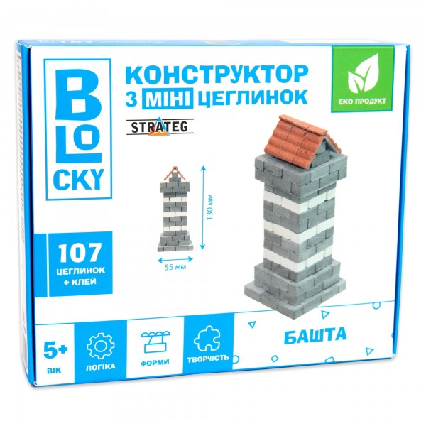 162961 Будівельний набір для творчості з міні-цеглинок BLOCKY Башта Strateg (31022)