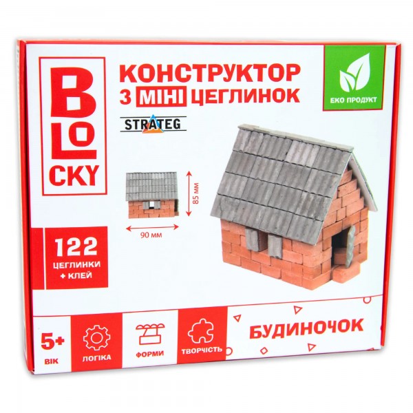 162962 Будівельний набір для творчості з міні-цеглинок BLOCKY Будиночок Strateg (31023)