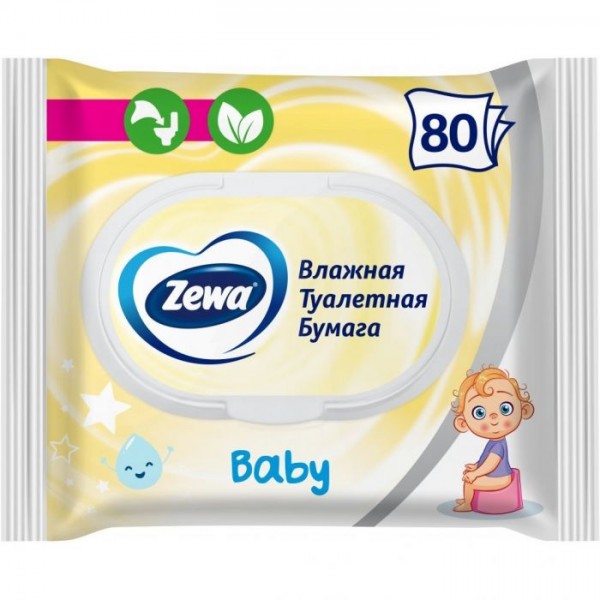 169164 Туалетний папір вологий Zewa Baby moist 80