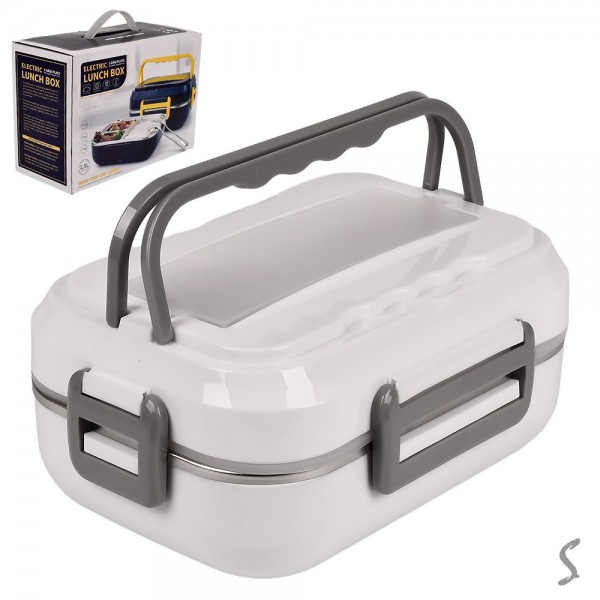 247622 Ланч-бокс електричний з підігрівом 40W 1.5л 3від 25*18см (ложка, виделка)R98043
