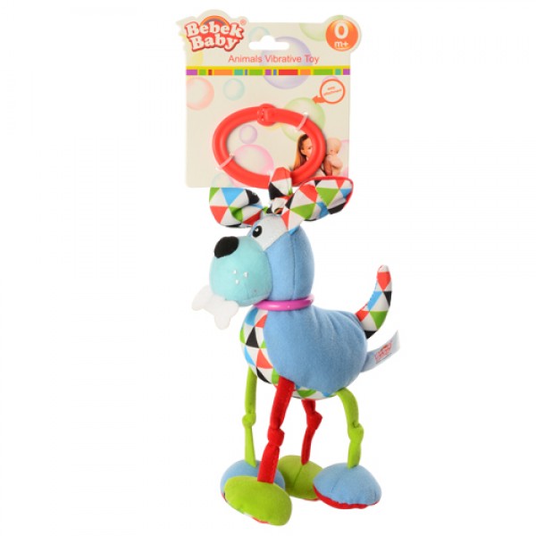 71299 Підвіска на коляску BEBEK BABY-0005-2 собачка, розтяжка, брязкальце, шарудить, пискавка, плюш, кул.,