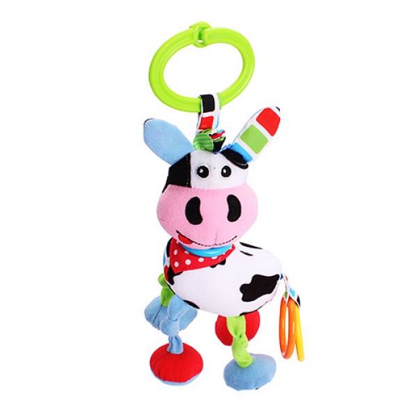 71300 Підвіска на коляску BEBEK BABY-0005-3 корова, розтяжка, брязкальце, шарудить, пискавка, плюш, кул.,