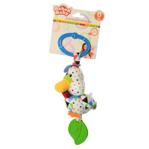 71301 Підвіска на коляску BEBEK BABY-0005-4 пташка, розтяжка, прорізувач, плюш, кул., 16-12-8 см.