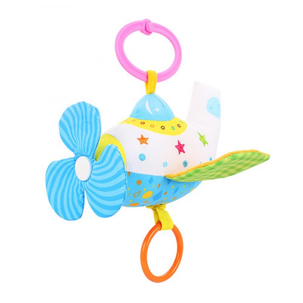 71302 Підвіска на коляску BEBEK BABY-0006-1 літак, розтяжка, шарудить, плюш, муз., кул., 18-17-6 см.