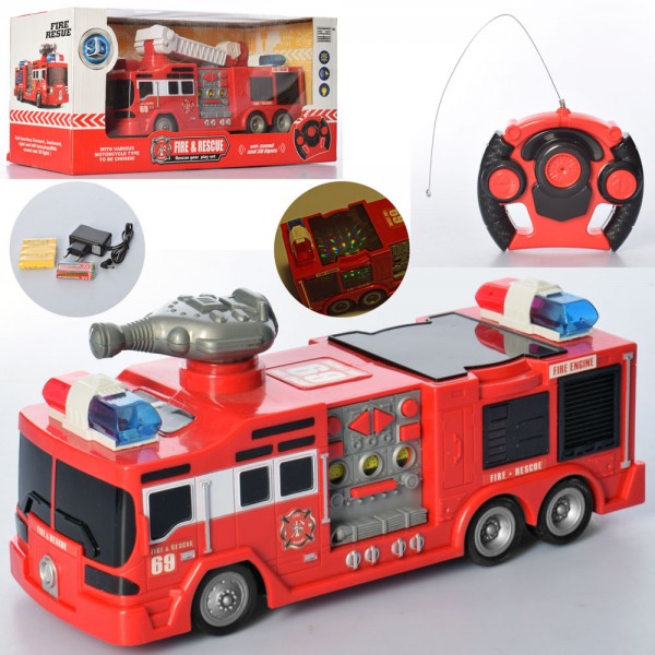 110233 Пожежна машина SD-097-98C радіокер., акум., гум. колеса, 2 види, муз., світло, кор., 38-18-15 см.