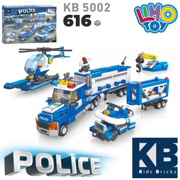 161863 Конструктор KB 5002 поліцейська техніка, 5в1, 616 дет., кор., 45-33-7 см.