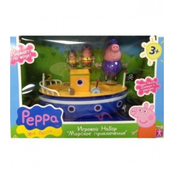 195870 Ігровий набір Peppa - МОРСЬКА ПРИГОДА (кораблик, 3 фігурки)