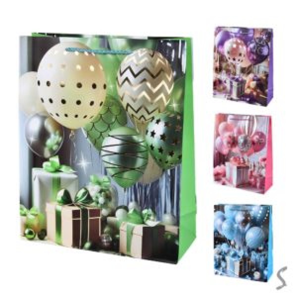 247366 Пакет подарунковий паперовий S "Ballons" 18*23*10см R33214-S
