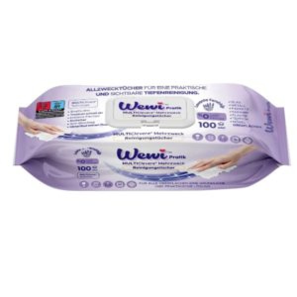 254308 Серветки вологі для прибирання парфум.WEWI Свіжість лаванди 100шт/уп EG-1000104