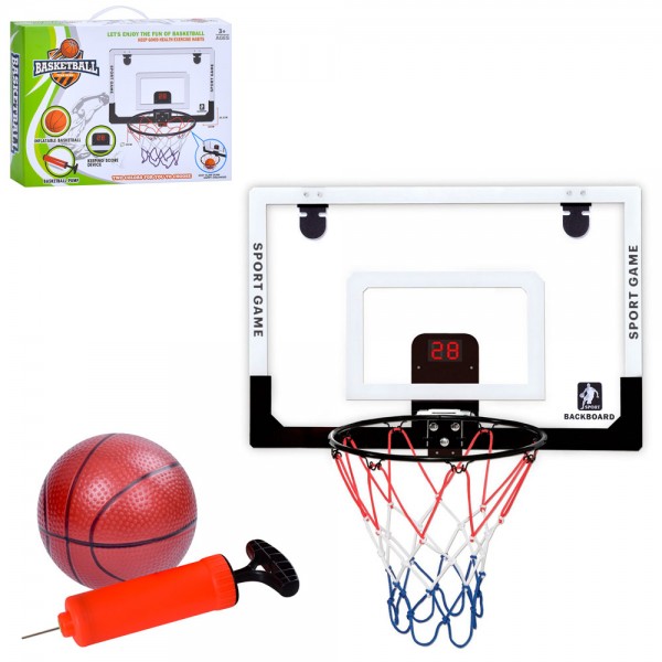 214713 Баскетбольне кільце MR 1325 щит(пласт.),електрон.табло,кільце(мет.),сітка,м'яч,насос,муз.,бат.,кор.