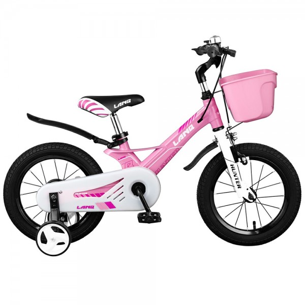 118113 Велосипед дитячий 18д.WLN1850D-2 Hunter, SKD 85, магніев.рама, кошик, дзвінок, дод.колеса, рожевий.