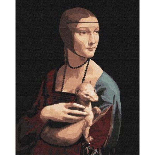 141276 Набір для розпису по номерах. "Пані з горностаєм © Леонардо да Вінчі" 40х50см